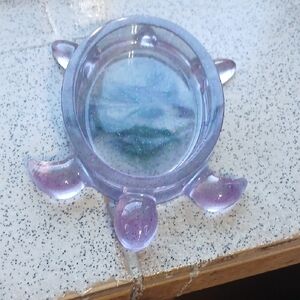 Hand Crafted Purple and Blue Turtle Dish